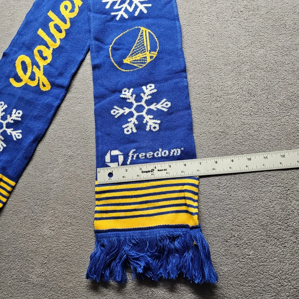 Golden State Warriors NBA Scarf Unisex OS Blue Yellow NBA Basketball Winter Logo